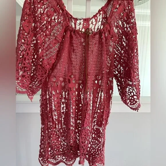 Eberjey crochet swim coverup tunic dress - Picture 4 of 5